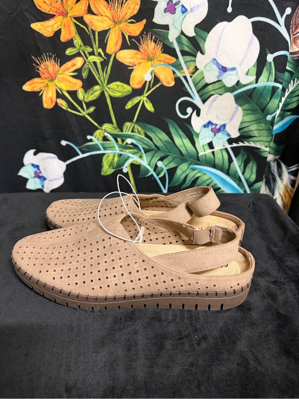 Comfort Slip-On Slingback Flats in Taupe